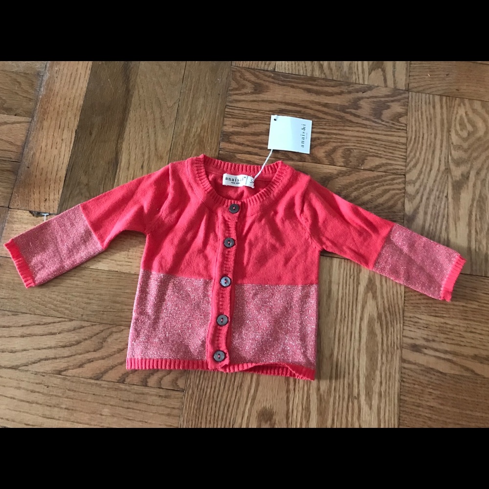 NWT Anais and I Cardigan, Gold Metallic Details!